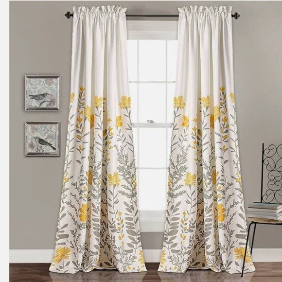 Lush Decor Aprile Light Filtering Window Curtain Panels, Pair, 52" W x 95" NEW - Picture 1 of 3